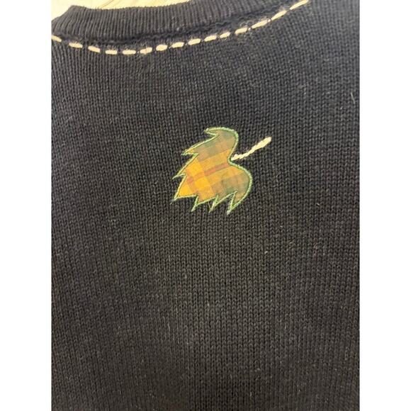 Vintage Halloween All Points Fall Scarecrow Leaves Cardigan Sweater - Picture 6 of 6